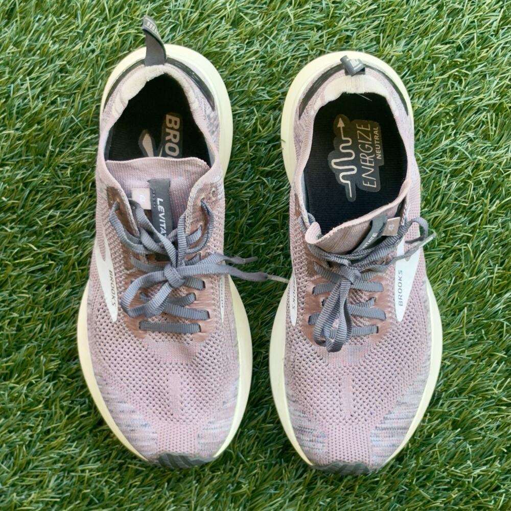 Brooks Levitate 4 Running Shoes Primrose Pink Mauve Gray Knit Energize Size W7.5